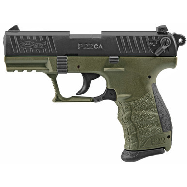 Walther P22-CA Olive Drab Green 22 LR pistol - left side view