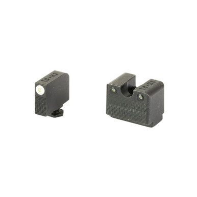 TruGlo TRIT PRO Night Sights for Glock 43 MOS — front view with white dot and tritium insert