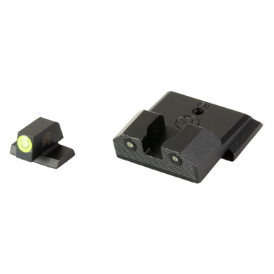 XS Sights R3D 2.0 Night Sights for S&W M&P Full Size – front view with green tritium ring