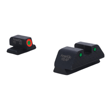 AmeriGlo Trooper ProGlo front sight with orange outline and green tritium