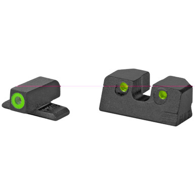 Meprolight Hyper-Bright tritium night sights for SIG P320 P365 green green front view