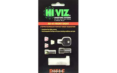 HiViz AK47/74 front sight close-up showing interchangeable pipe detail