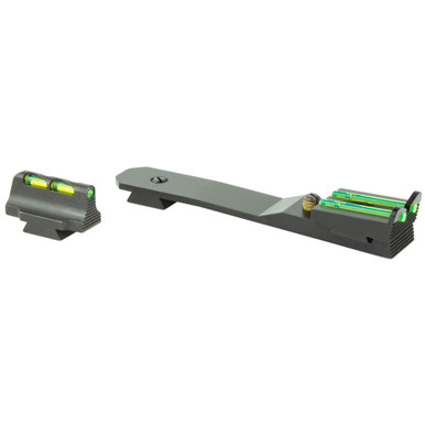 HiViz LiteWave Henry .22 LR sight set showing fiber-optic LitePipes detail