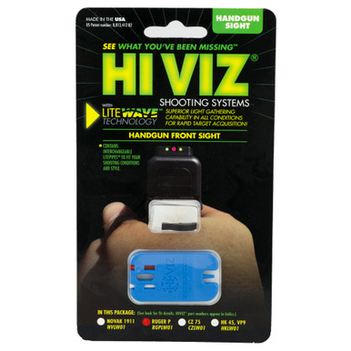 HiViz LiteWave Front Sight for Ruger P Series – front view showing fiber optic LitePipe