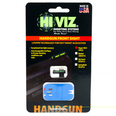 HiViz LiteWave Front Sight for Ruger SR22 - green LitePipe installed
