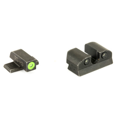 Sig Sauer X-RAY3 Night Sights – rear blacked-out sight and green tritium dot detail