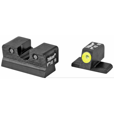 Trijicon HD Night Sights for Sig P220/P229 with yellow front ring - front view