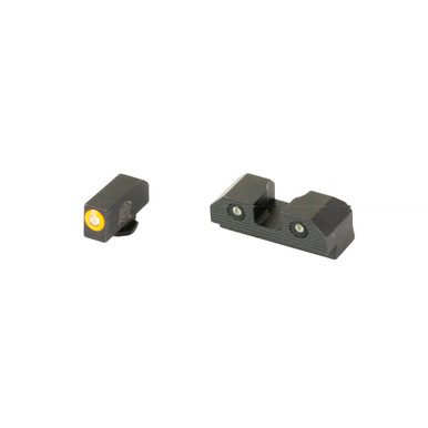 XS Sights R3D 2.0 Night Sights for Glock 19 with orange front sight ring – front view