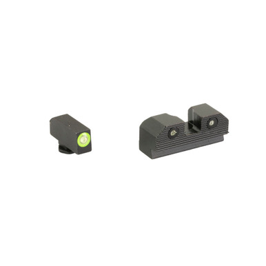 XS Sights R3D 2.0 Green Glow Dot tritium front sight close-up detail