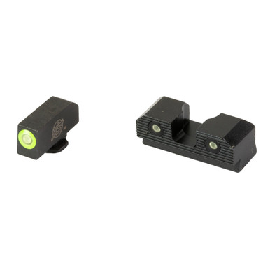 XS Sights R3D 2.0 Night Sights for Glock 43 - front and rear sight set with green tritium ring