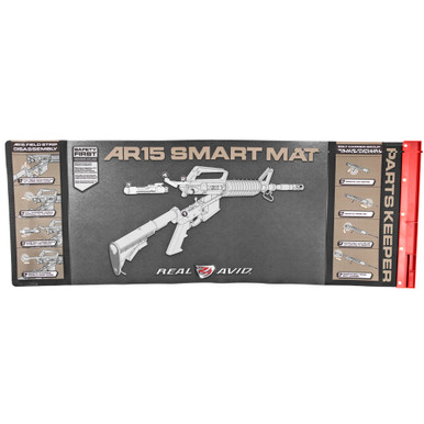 Real Avid Smart Mat AR-15 Cleaning Mat laid flat showing printed parts diagram