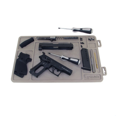 Lyman Essential Gun Maintenance Mat rolled view showing non-slip backing