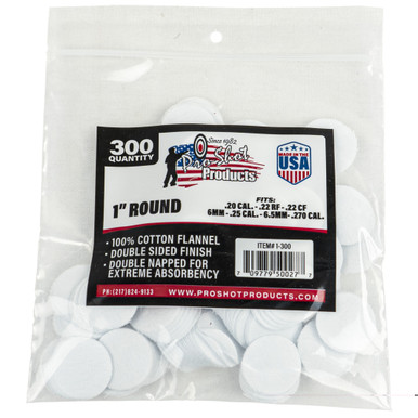 Pro-Shot Products .22-.270 Cal Cotton Flannel Cleaning Patches 300-Pack