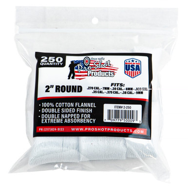 Pro-Shot Products .270-.38 Cal Cleaning Patches 250 Pack front packaging