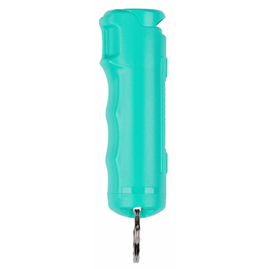 SABRE Mint Flip Top Pepper Gel canister in mint green color, front view
