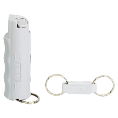 SABRE RED Light Gray Hard Case Pepper Spray Keychain alternate view
