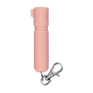 SABRE Mighty Discreet Pepper Spray in Soft Pink with snap clip