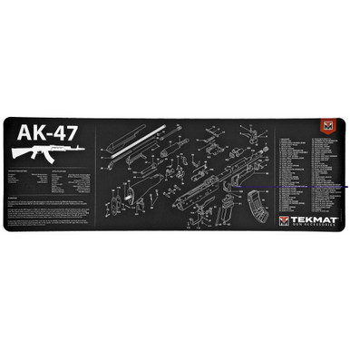 TekMat AK-47 36-inch rifle cleaning mat with exploded parts diagram