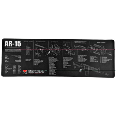 TekMat AR-15 36-Inch Neoprene Rifle Cleaning Mat with exploded parts diagram