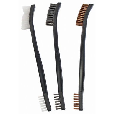 Birchwood Casey 3-Pack Utility Brushes - Nylon, Bronze, and Stainless Steel