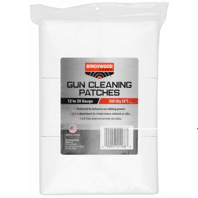 Birchwood Casey 12-20 Gauge Gun Cleaning Patches 300 Pack front packaging