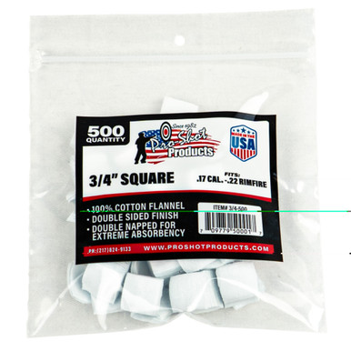 Pro-Shot Products 17-22 Cal Cleaning Patches 500 Pack