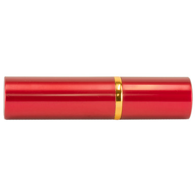 PS Products red lipstick pepper spray open cap detail view