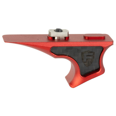 Fortis Shift Handstop Carbon Fiber Red – alternate angle highlighting anodized aluminum body and red accents