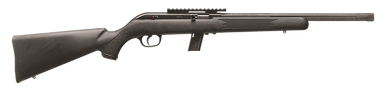 Savage Arms 64 FV-SR Semi-Auto .22 LR rifle with threaded barrel and black synthetic stock