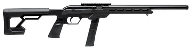 Savage Arms 64 Precision 22 LR semi-automatic rifle with black synthetic chassis and matte black finish