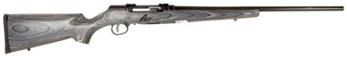 Savage Arms A17 Sporter 17 HMR semi-automatic rimfire rifle with gray laminate stock and blued barrel