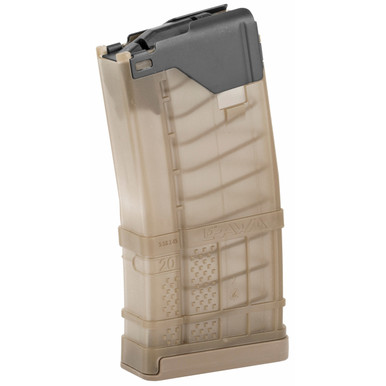 LANCER L5AWM AR-15 - 556 NATO - 10/20 ROUND MAGAZINE - TRANSLUCENT FDE