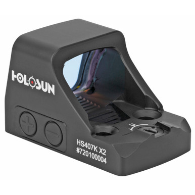Holosun HS407K X2 micro red dot — top-down view showing window and housing