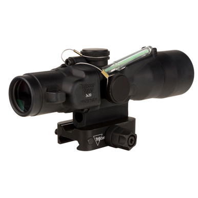 Trijicon ACOG 3x30 Green Chevron reticle view and top profile