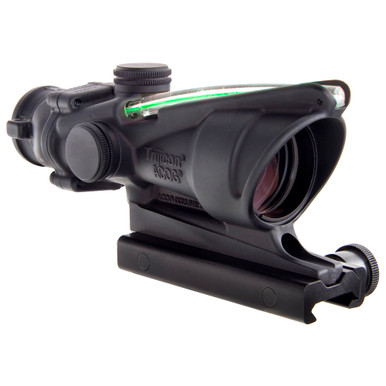 Trijicon ACOG 4x32 Green Chevron reticle and lens detail