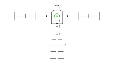 Trijicon ACOG 3.5x35 GHS illuminated Green Horseshoe reticle view