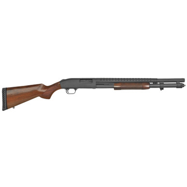 Mossberg 590 Retrograde 12 Gauge Pump-Action Shotgun with Wood Stock - Left Side View