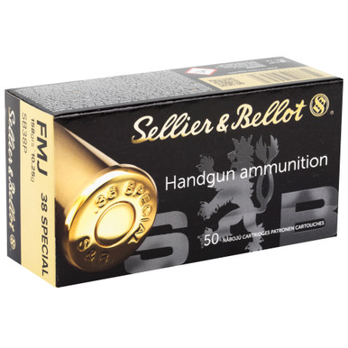Sellier and Bellot 38 Special FMJ ammunition rounds detail view