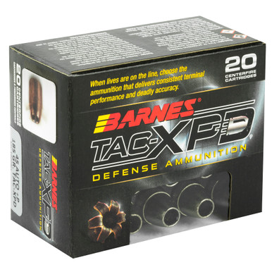 Barnes TAC-XPD 45 ACP hollow point bullet close-up showing copper construction