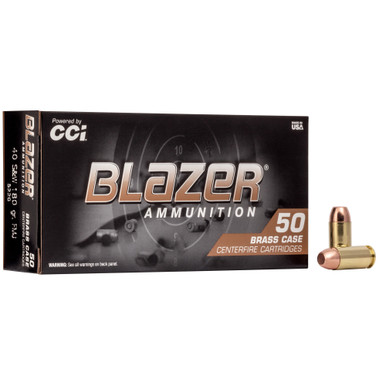 Blazer Brass 40 S&W 180 Grain FMJ 50-Round Box front view