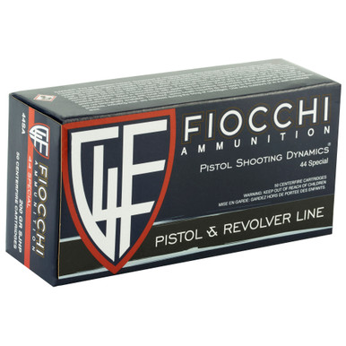 Fiocchi 44 Special SJHP cartridges and box detail
