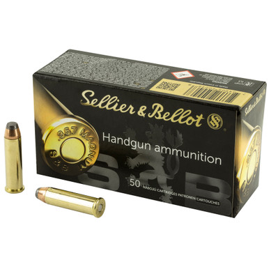 Sellier and Bellot 357 Magnum 158gr Soft Point 50-round box front view