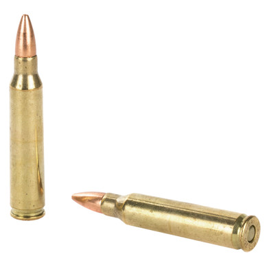 Barnes VOR-TX 223 Rem TSX bullets showing copper construction and relief grooves