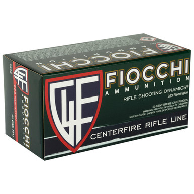 Fiocchi 223 Rem 62gr FMJ Boat Tail cartridges close-up