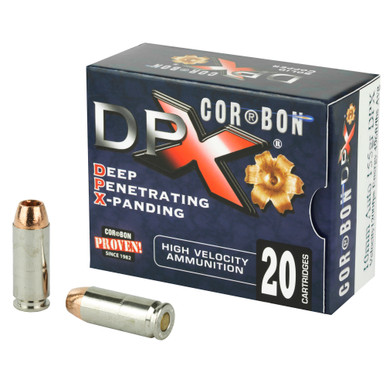 CorBon DPX 10mm 155 Grain Barnes X defensive pistol ammunition box of 20