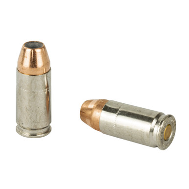 CorBon 9mm +P JHP hollow point bullet close-up showing serrated cavity