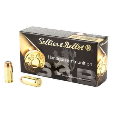 Sellier & Bellot 45 ACP 230 Grain JHP box front view