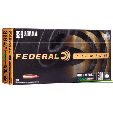 Federal Premium Gold Medal 338 Lapua Magnum 300gr BTHP 20-Round Box