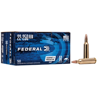 Federal American Eagle Varmint Predator 22-250 50gr JHP 50-Round Box