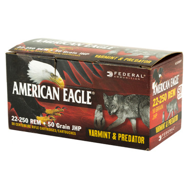 Federal American Eagle 22-250 JHP Cartridge Close-Up